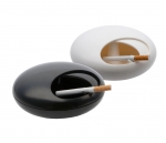 Aschenbecher Pebble aus Melamin mit Deckel im Space-Age-UFO-Design